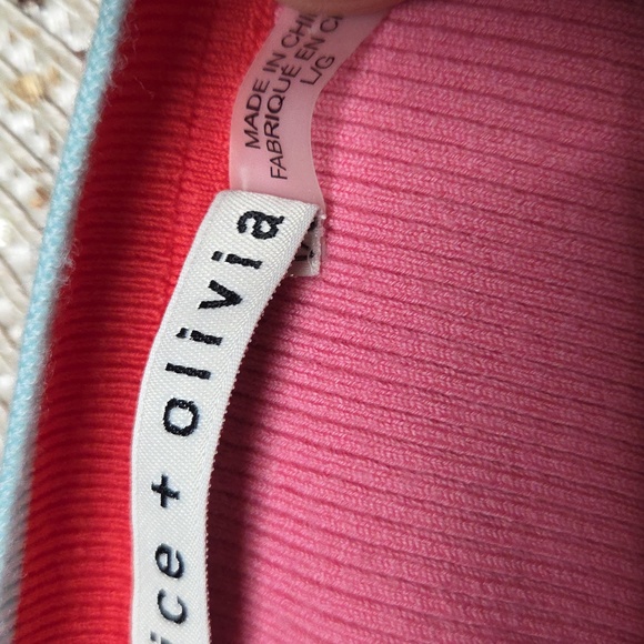 Alice + Olivia Pink and Red Ribbed Top - Picture 7 of 8